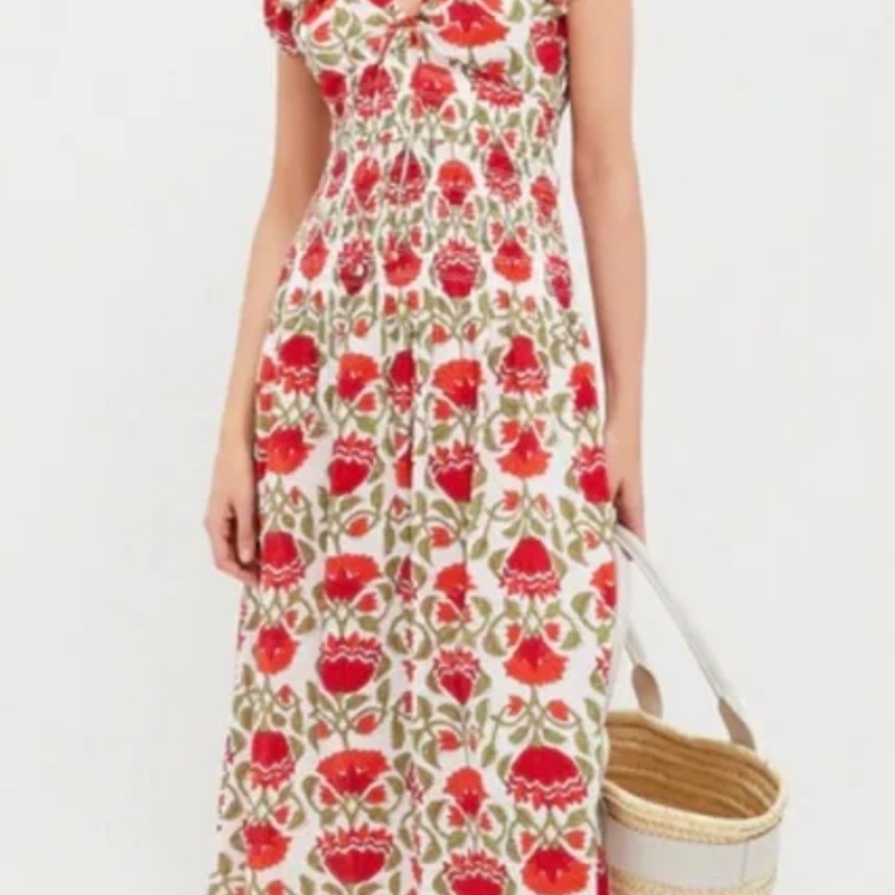 SAYLOR Red and Green Floral Dress